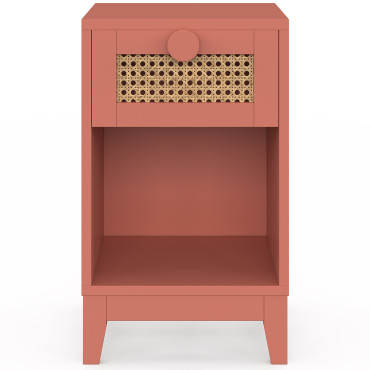 Table de chevet enfant Adèle cannage et vieux rose