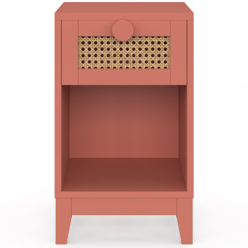 Table de chevet enfant Adèle cannage et vieux rose