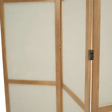 Paravent intérieur bois teinté tissu beige