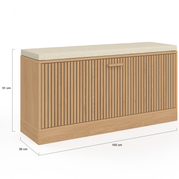 Banc d'entrée Faustine range chaussures