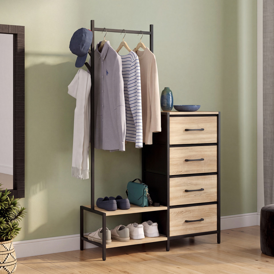 Commode penderie Iris 4 tiroirs