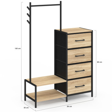 Commode penderie Iris 4 tiroirs