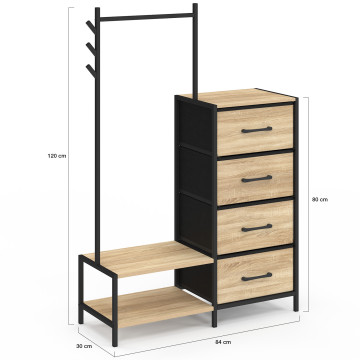 Commode penderie Iris 4 tiroirs