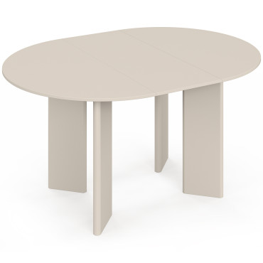 Table à manger ronde extensible Cassia beige Ø110-150cm
