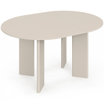 Table à manger ronde extensible Cassia beige Ø110-150cm