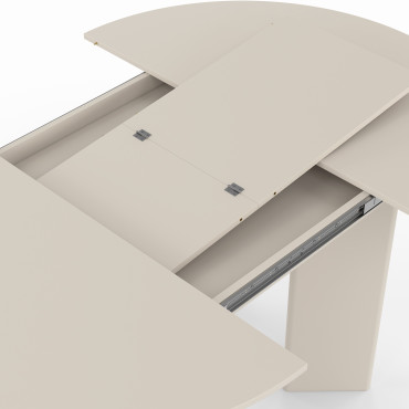 Table à manger ronde extensible Cassia beige Ø110-150cm