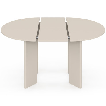 Table à manger ronde extensible Cassia beige Ø110-150cm