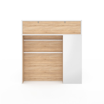 Lit simple Gaby avec rangements 90x190cm blanc bois