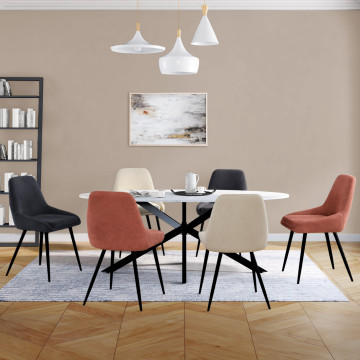Chaises Olivia velours mix couleurs (crème