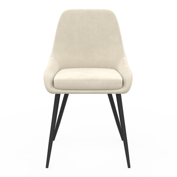 Chaises Olivia velours mix couleurs (crème, gris, terracotta) pieds métal - lot de 6
