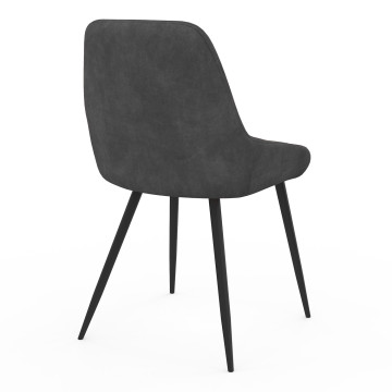 Chaises Olivia velours mix couleurs (crème, gris, terracotta) pieds métal - lot de 6