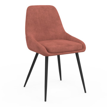 Chaises Olivia velours mix couleurs (crème, gris, terracotta) pieds métal - lot de 6