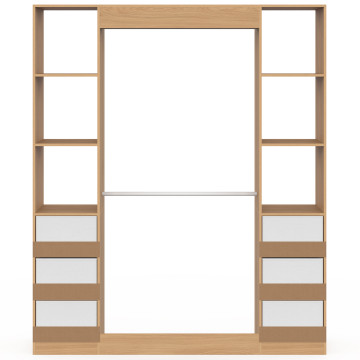 Dressing Uma double colonne 6 tiroirs bois et blanc