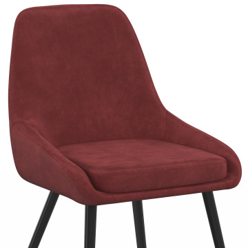 Chaises Olivia velours bordeaux pieds métal - lot de 6
