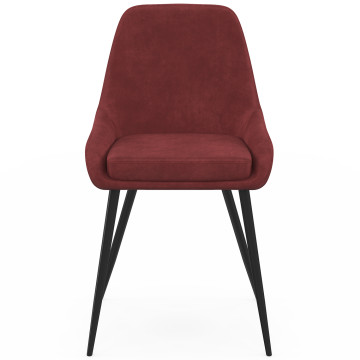 Chaises Olivia velours bordeaux pieds métal - lot de 6