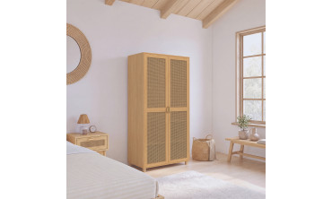 Armoire Eve 2 portes cannage