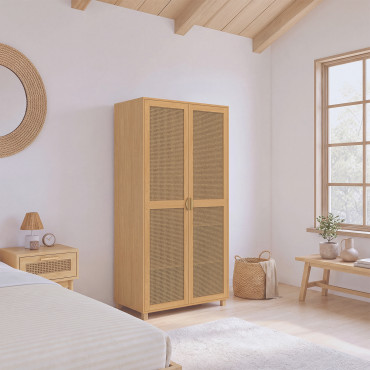 Armoire Eve 2 portes cannage