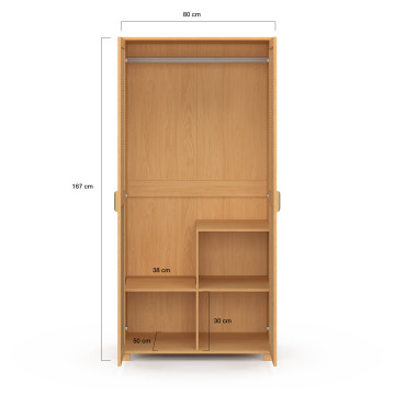 Armoire Eve 2 portes cannage