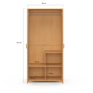 Armoire Eve 2 portes cannage
