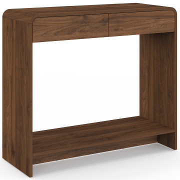 Console Cassia 2 tiroirs effet noyer