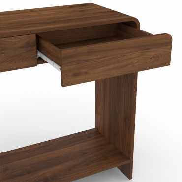 Console Cassia 2 tiroirs effet noyer