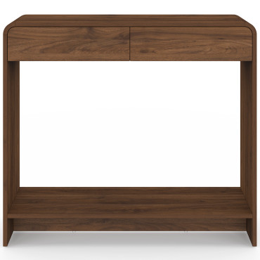 Console Cassia 2 tiroirs effet noyer