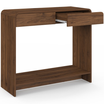 Console Cassia 2 tiroirs effet noyer