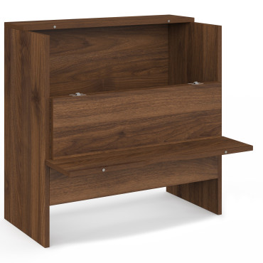 Table d'appoint mini bar Faustine lattes effet noyer