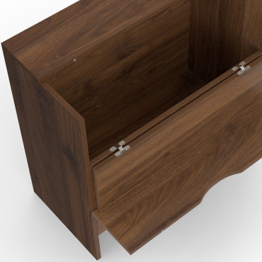 Table d'appoint mini bar Faustine lattes effet noyer