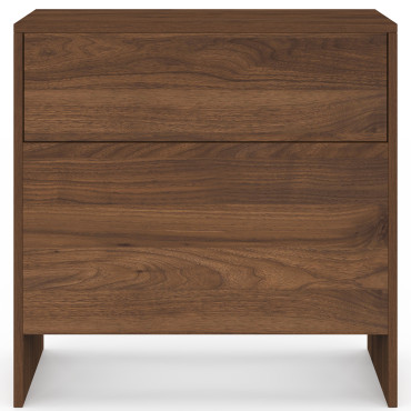 Table d'appoint mini bar Faustine lattes effet noyer