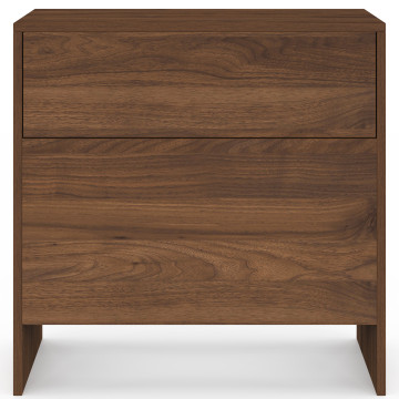 Table d'appoint mini bar Faustine lattes effet noyer