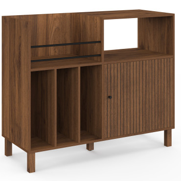 Meuble vinyle Faustine lattes effet noyer 90cm