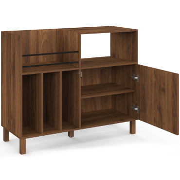 Meuble vinyle Faustine lattes effet noyer 90cm
