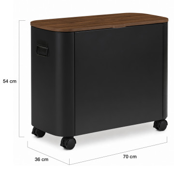 Coffre à granules sur roulettes 60kg noir