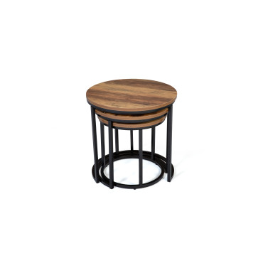 Tables basses rondes gigognes Elize - lot de 3