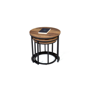 Tables basses rondes gigognes Elize - lot de 3