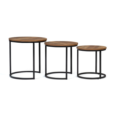 Tables basses rondes gigognes Elize - lot de 3