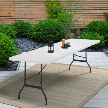 Table pliante d'appoint blanche 180cm