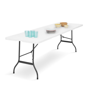 Table pliante d'appoint blanche 180cm