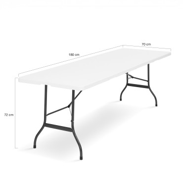 Table pliante d'appoint blanche 180cm