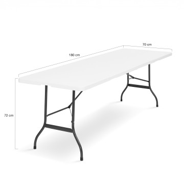 Table pliante d'appoint blanche 180cm
