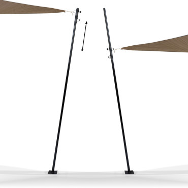 Poteaux ajustables pour voile d'ombrage - Lot de 2