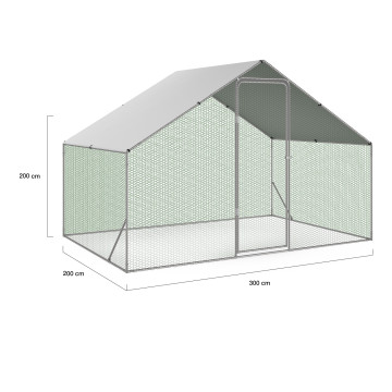 Enclos grillagé pour poules 6m² - 3x2m