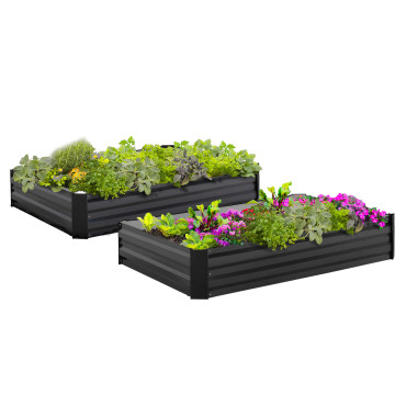 Carrés de potager en métal 115x80x20cm - lot de 2