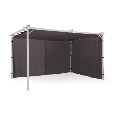 Rideaux universels pour pergola gris 4m - lot de 2