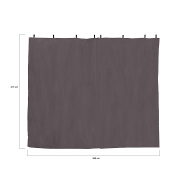 Rideaux universels pour pergola gris 4m - lot de 2