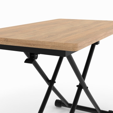 Table basse dinatoire Tribeca hauteur ajustable effet bois