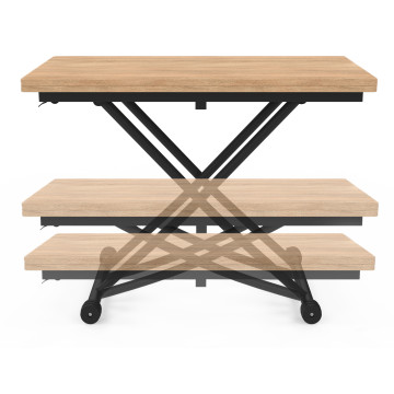 Table basse dinatoire Tribeca hauteur ajustable effet bois