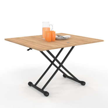 Table basse dinatoire Tribeca hauteur ajustable effet bois