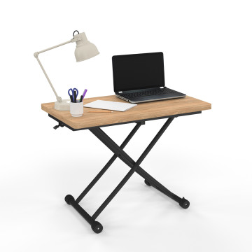 Table basse dinatoire Tribeca hauteur ajustable effet bois